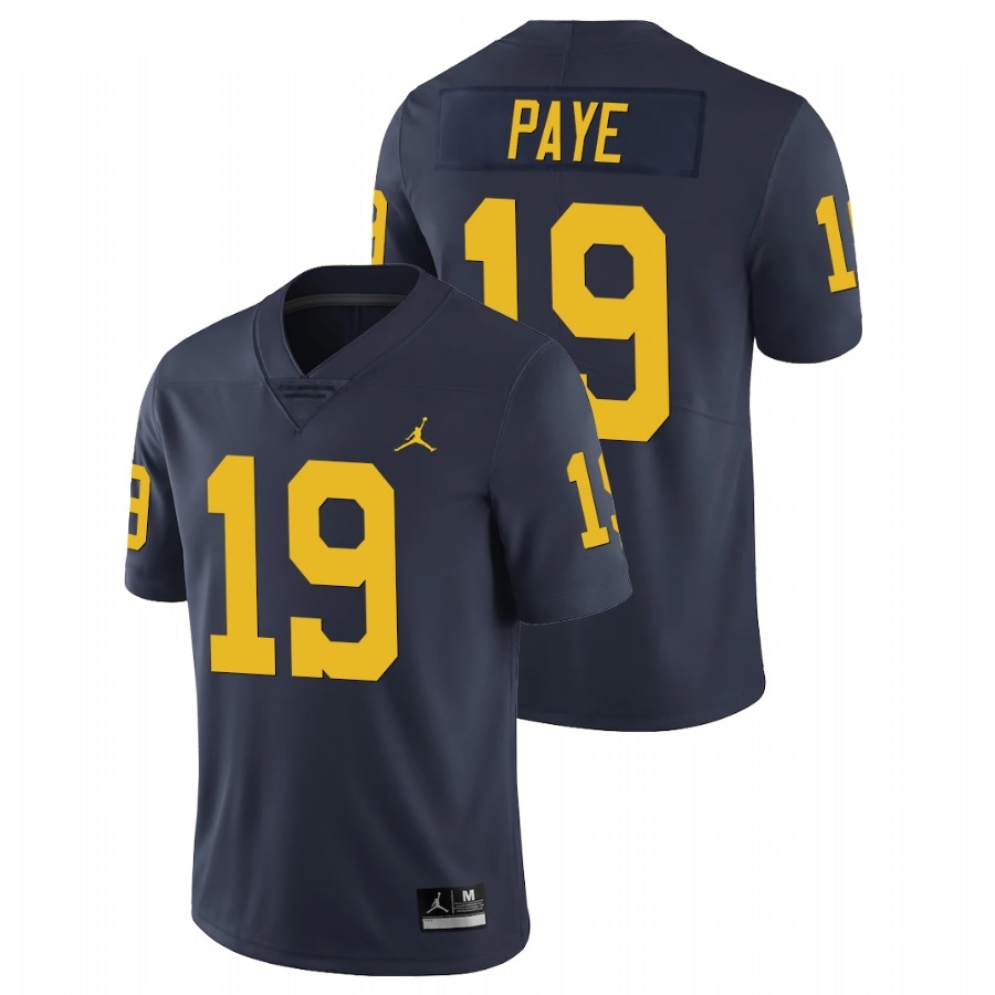 Michigan Wolverines Men's NCAA Kwity Paye #19 Navy Limited College Football Jersey LHE3849HH
